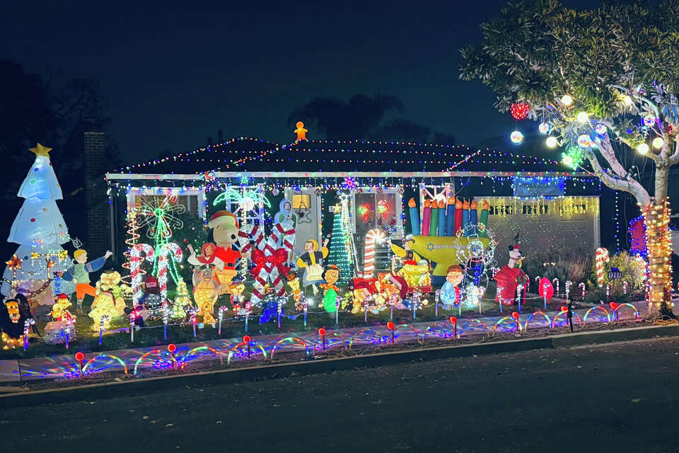 Classic Christmas light display on Forest Hill homes in San Francisco