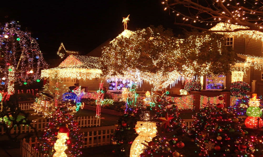 Whimsical holiday lights in Bernal Heights San Francisco