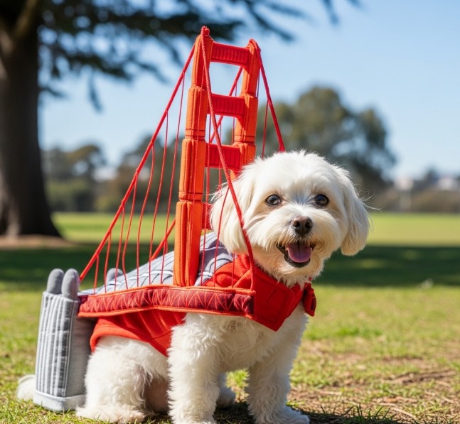 Golden Gate Bridge costume for dog