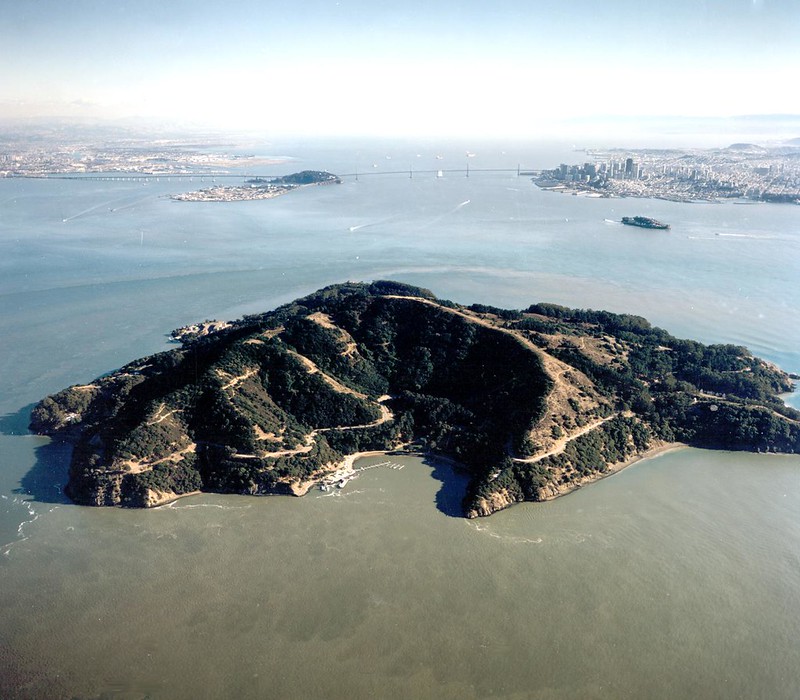 Aerial view of Angel Island.
