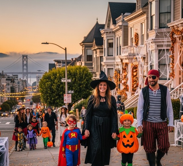  DIY Halloween decorations with Golden Gate Bridge and spooky lights
