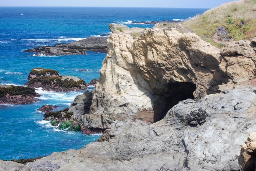 Dramatic ocean cliffs in Mendocino during Labor Day weekend in Northern California
