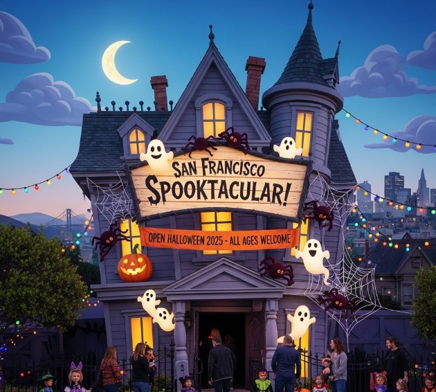Family-friendly haunted house attractions San Francisco 2025
