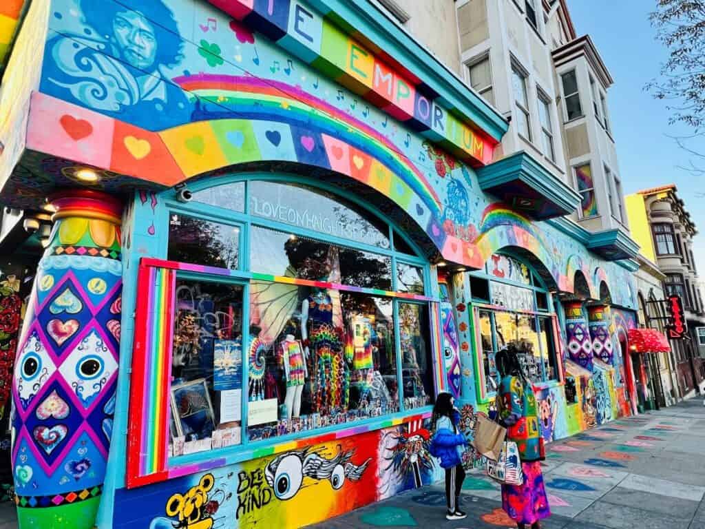 Psychedelic street murals in Haight-Ashbury.