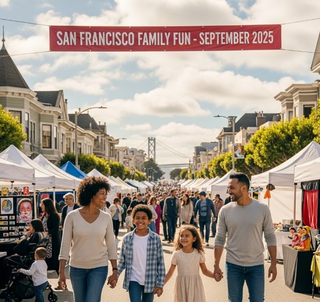 Family enjoying kid-friendly San Francisco events September 2025.