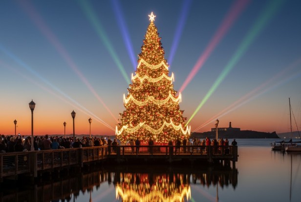 Pier 39 Christmas tree light show 2025