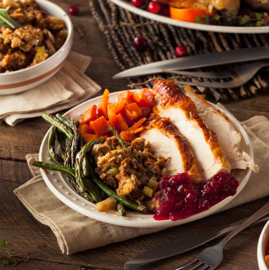 Thanksgiving dinner at a fine dining restaurant in San Francisco.