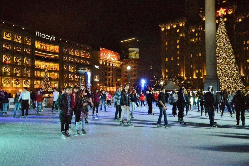 Union Square Ice Rink during Christmas 2025